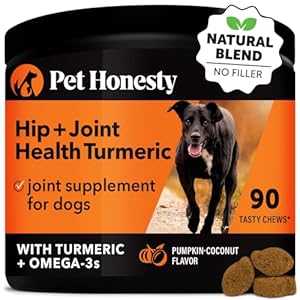 Pet Honesty Hip & Joint Turmeric Health – Joint Supplement for Dogs, Omega-3 Fish Oil, Turmeric Support Joint Health, Ease Stiffness – Advanced Pet Joint Support and Mobility – 90 Ct (Pumpkin)