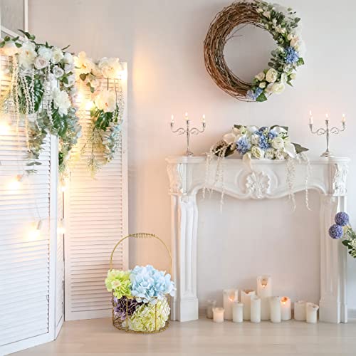 Flower Girl Baskets for Weddings, Metal Golden Wedding Basket with Handle, Lantern Flower Girl Baskets, Vintage Metal Baskets for Wedding Ceremony Party Supplies(1Pcs Round) - Thumbnail 4
