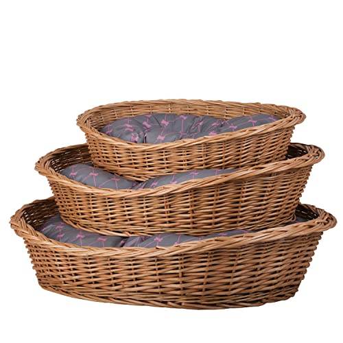 Panier pour chien en osier gris lavable corbeille e-wicker24 - 7