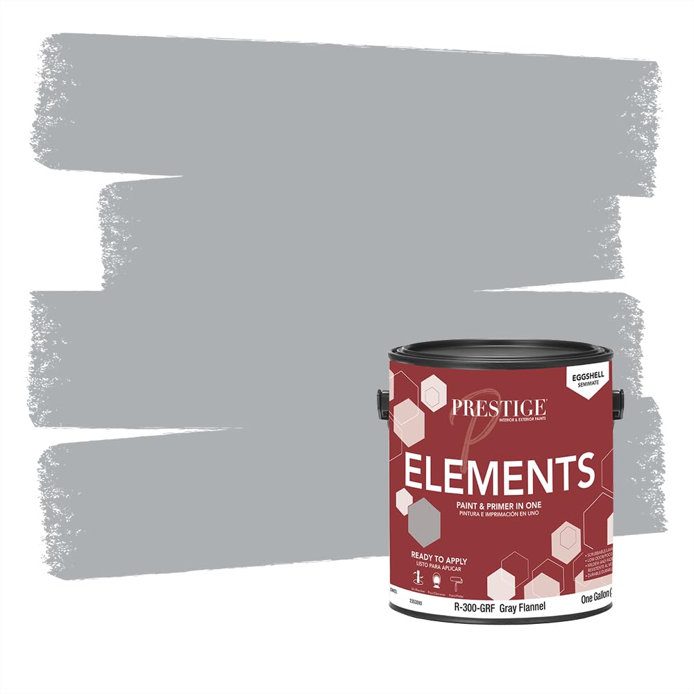 PRESTIGE Paints Elements Interior Paint and Primer in One, Eggshell, 1 Gallon, Gray Flannel