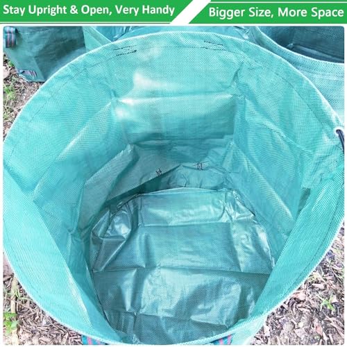 Professional 2-Pack 72 Gallon Big Lawn Garden Bags (D26,H30 inch) Yard Waste Bags with Gardening Gloves for Leaf Bag,Yard Debris,Garden Pruning,Lawn Trash container,Grass Clippings,Weeds Bag 4 Handles - Thumbnail 5