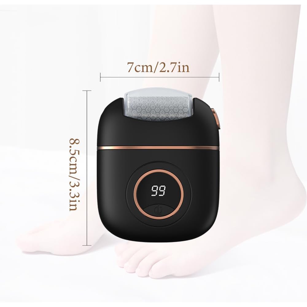 Removedor eléctrico de callos para pies, dispositivo portátil recargable para reparación y molienda de pies con pantalla digital, lima pulidora de talón para hombres y mujeres, callos secos y piel