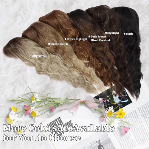 Black Wig with Bangs Long Black Wavy Wig for Women Synthetic Curly Wigs Natural Hair Replacement Wigs for Daily Party Use (26 Inches) - Image 5