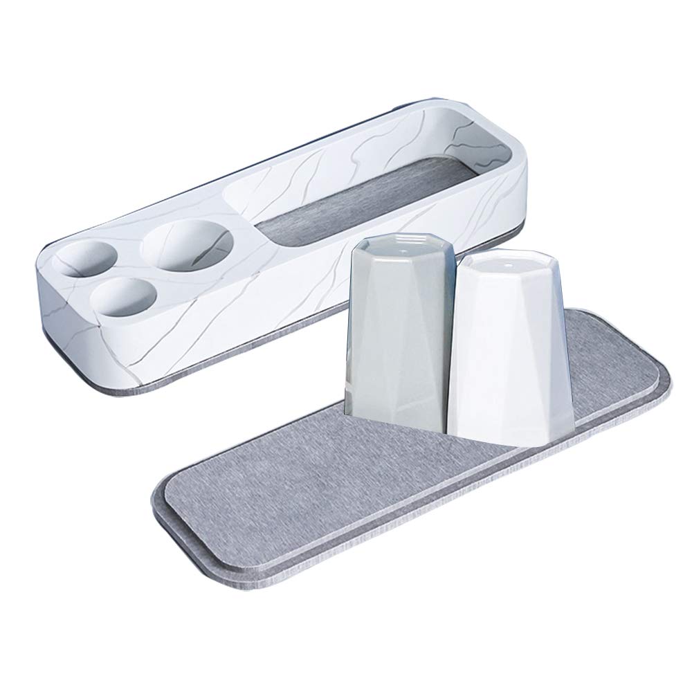Porte Brosse À Dents Et Ensemble Tasse Salle De Bains Brossage Antidérapante Et Porte-Dents Étanche Famille Porte-Gobelet Rince-Bouche Balançoire Bureau Porte-Brosse À Dents Électrique,Gris