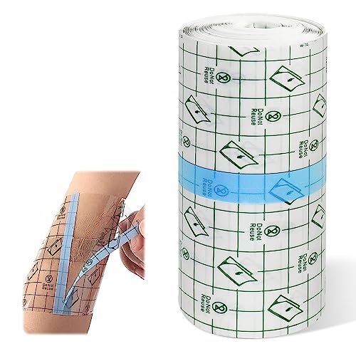 SPERMUOY Vendaje Transparente Impermeable,10cm x 10m Cinta Adhesiva Heridas Vendaje,Vendaje para Tatuajes,Transparente Rollo de Película Impermeable, Después De La Cirugía, Duchas