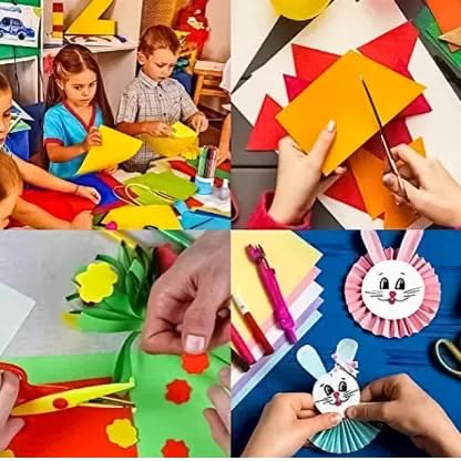 Image of A4 Color Paper Colour, 100 Sheets Pack for Art & Craft, Decoration Copy Printing Papers Sheet,Home, School, Office Stationery A4 Double Sided Colored Coloured Paper (Set of 1, Multicolor)