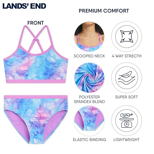 Image of Lands' End Girls' Swim UPF 50+ Adjustable Strap Bikini Set