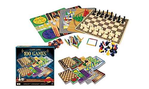 Merchant Ambassador 491160326 Classic Games, Enjoy 100 Different Games, Includes 5 Double-Sided Playing Boards thumb #1