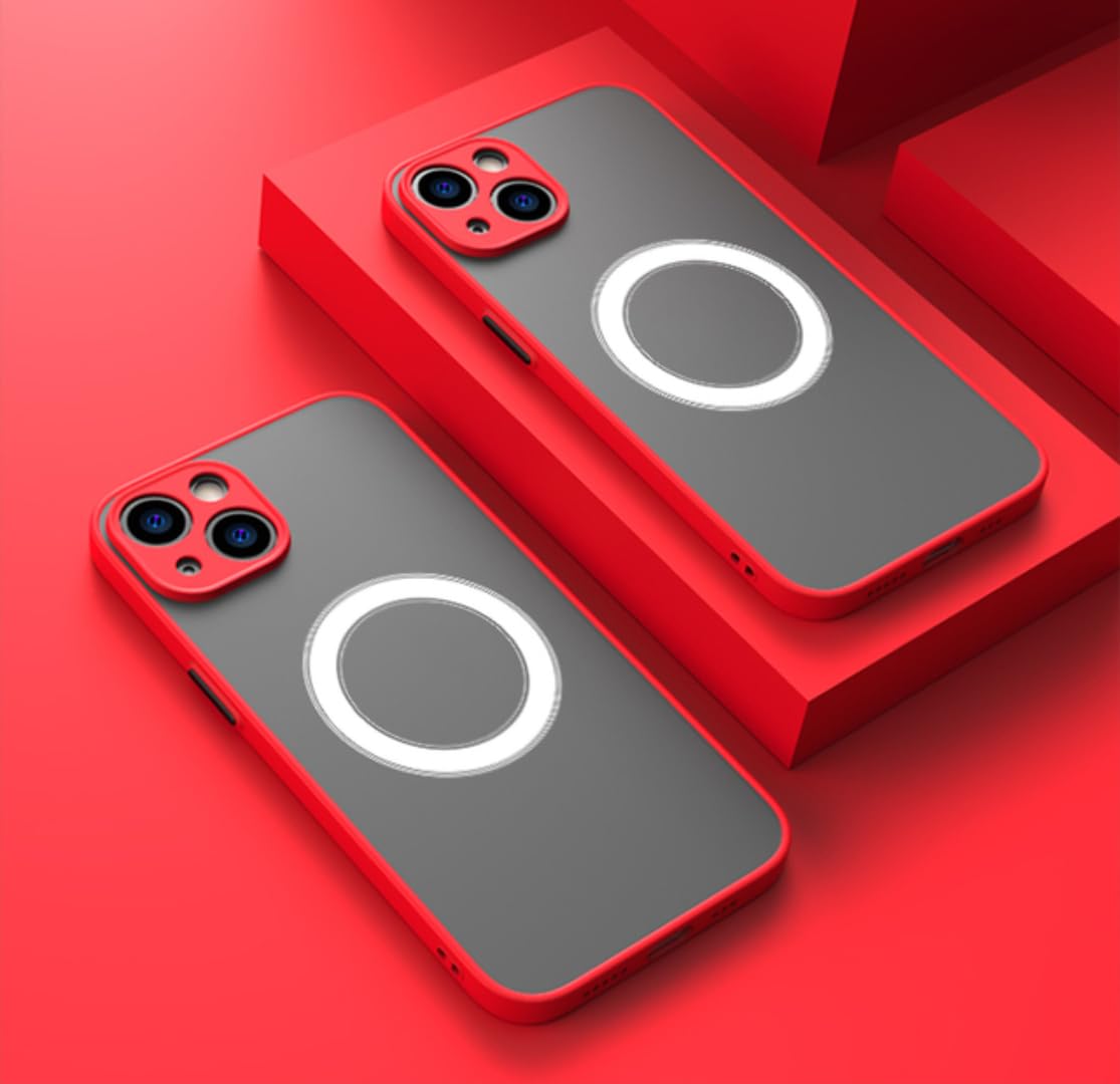Étui magnétique iPhone 14 rouge avec protection antichoc - 7