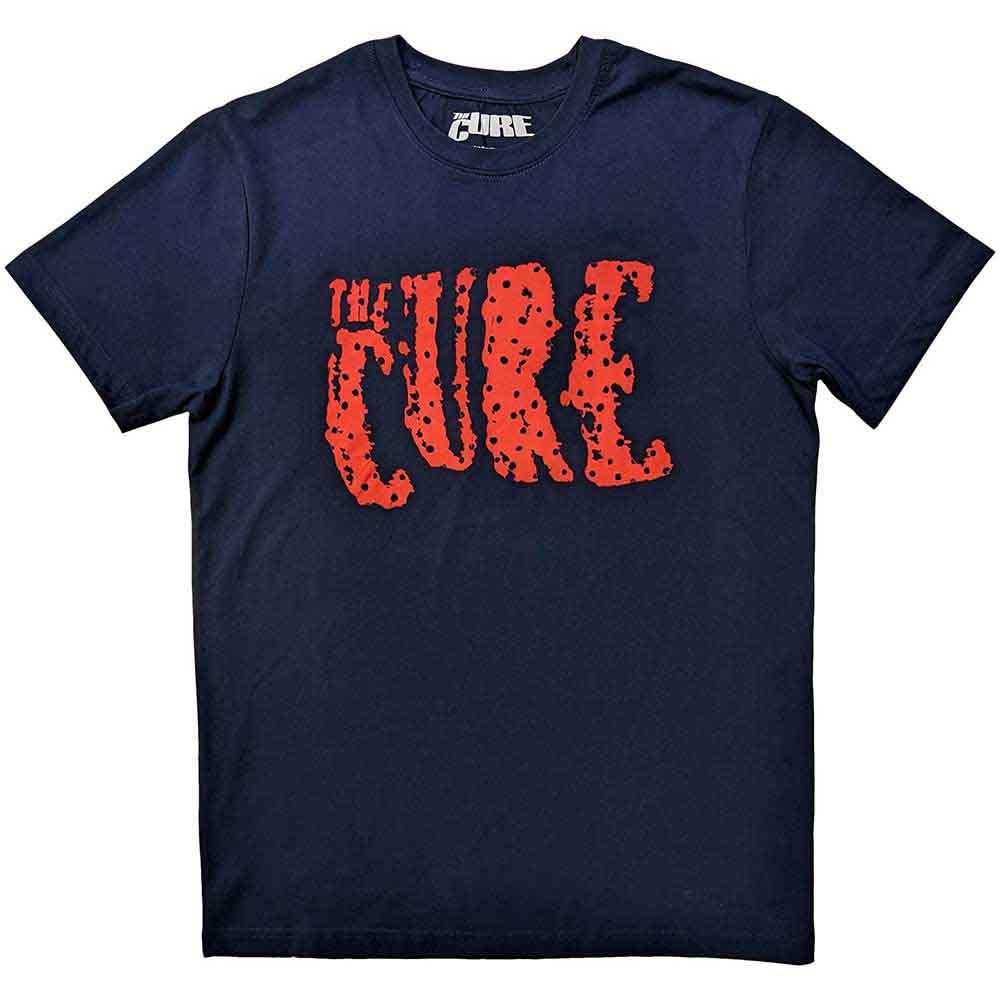 The Cure T Shirt Band Logo Official Unisex Navy Blue M