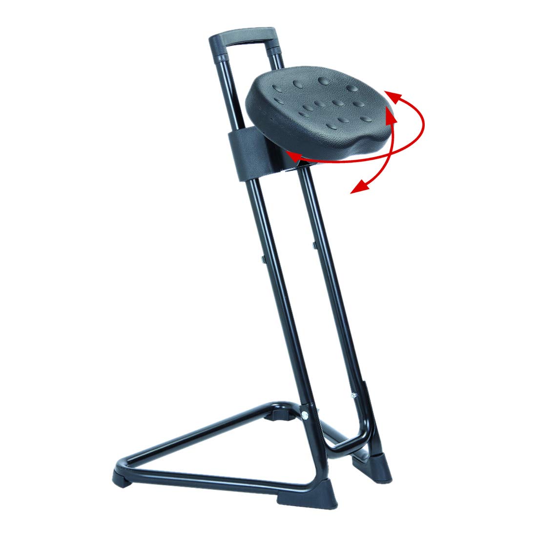 STIER Stehhilfe mit Stahlgestell schwarz Sitzhöhe 600-850 mm PU-Sitz