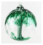 Milford Collection Tree of Life Large Glass Globe - Emerald