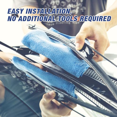 Image of 22 inch+22 inch Silicone Windshield Wiper Blades Replacement for Mercedes-Benz MBZ C class and GLC class 2019-2015 C43 AMG 2019-2017 Oem Quality Durable and Quiet Windshield Wipers (Pack of 2)
