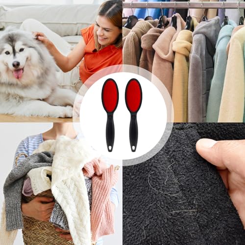 Mritrit 2 Stück Fusselbürste, Doppelseitige Velours Bürste zum Entfernen Haaren und Tierhaare, Samt Fusselbürste Kleidung, Wiederverwendbare Fusselbürste für Kleidung, Sofas