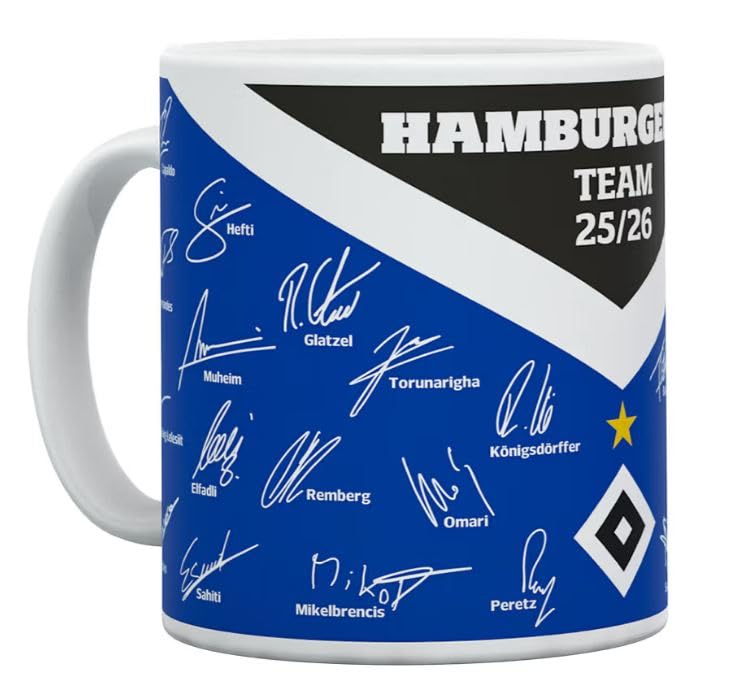 Hamburger SV HSV Tasse Becher Kaffeetasse Signature Unterschriften Autogramme ** Team 2025/2026 **