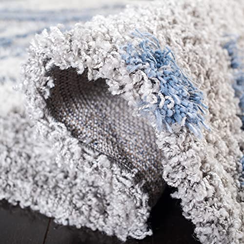 Tapete SAFAVIEH Horizon Shag 160x230 cm Gris y Azul miniatura 6