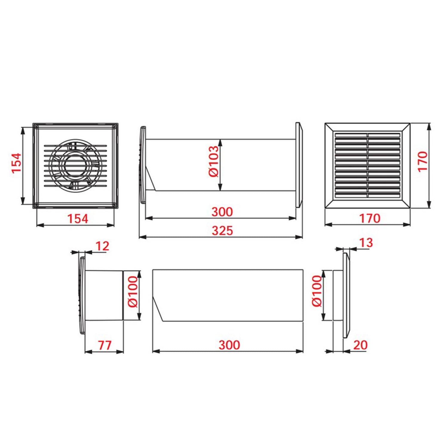 Awenta Cosy CM100 Récupérateur de Chaleur, Turbine de Distribution de Chaleur 4-en-1 pour Distribution d’Air Chaud, avec Thermostat et Accessoires
