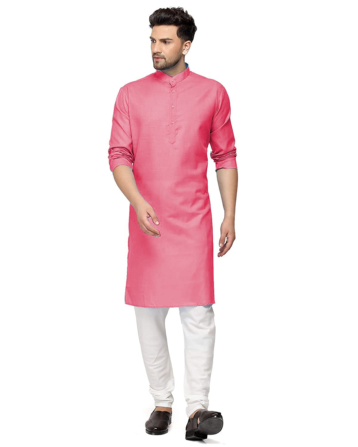 gauri laxmi enterprise Men's Cotton Blend Solid Straight Kurta Pyjama Set (Full Pair, X-Large-picture-27