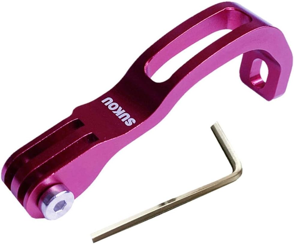 Aluminium Alloy Cycling Head Holder Mount for Brompton Folding Bikes - Sturdy and Front Bracket, Easy Install Bike Accessories - Rose Red