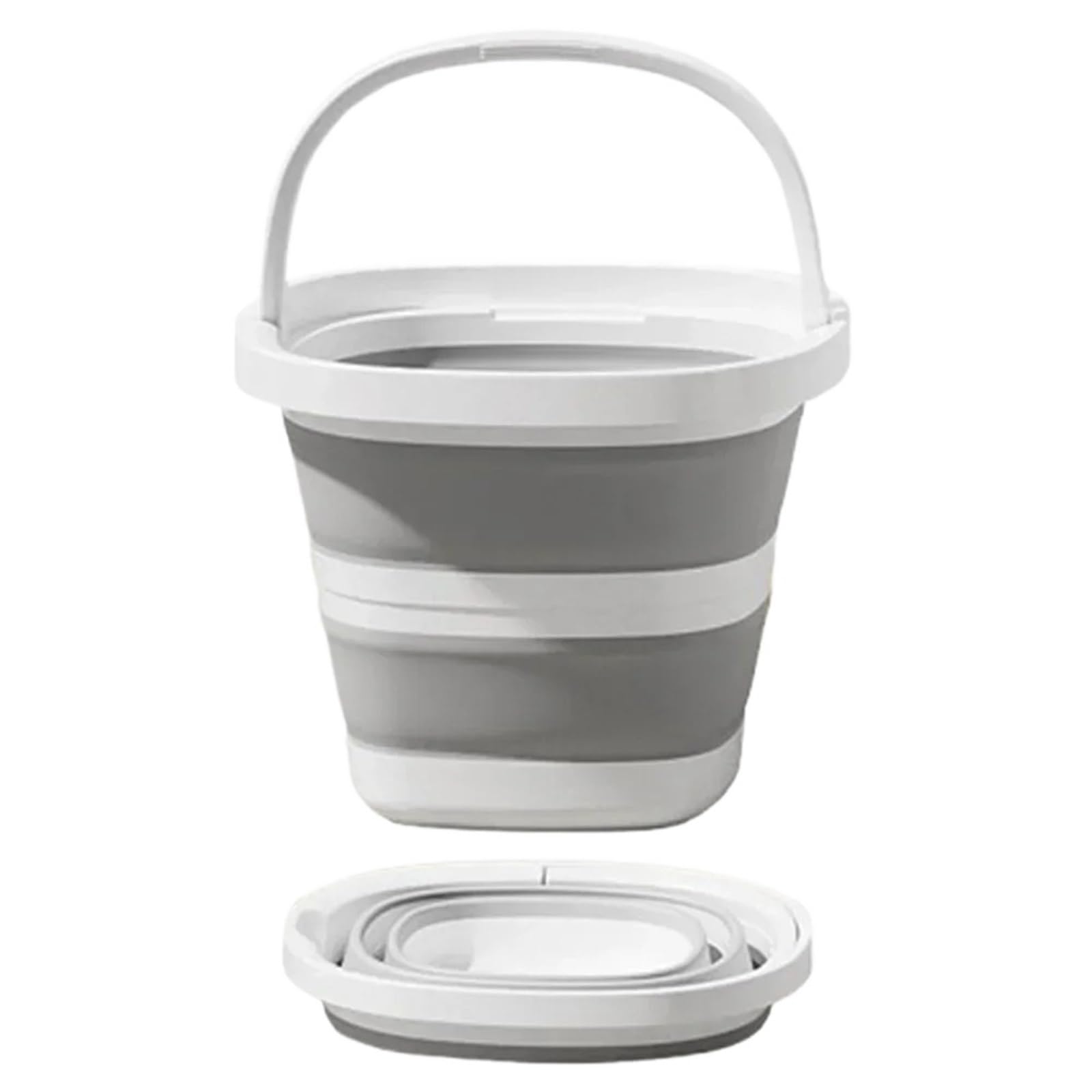 Cubo plegable de silicona de 10L con diseño plano para ahorrar espacio en casa