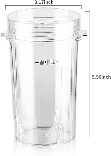 Miniatura 4 de Piezas de repuesto, 2 tazas de 12 onzas con tapas, compatibles con licuadoras Ninja BL770 BL660 BL810 QB3000 All Pro 4 Tabs