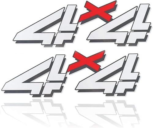 Miniatura 1 de Juego de calcomanías de repuesto de 4 x 4 para Silverado 1500HD 2500 HD 1998-2007 (blanco rojo)