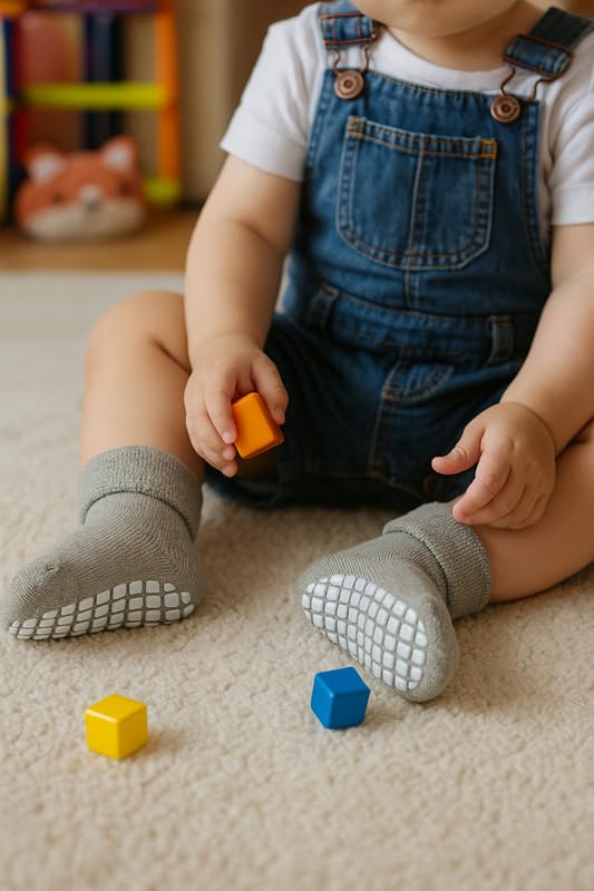 Image of CHACKO Kids Cotton Socks | Soft, Breathable & Anti-Skid Warm Socks for Boys & Girls (Pack of 1, Ages 1-12 Years)