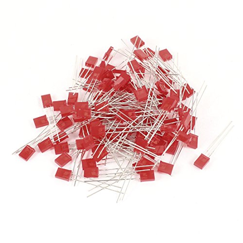 Aexit 100pcs 2x5x7mm Diodes Rectangular Head Red Light Emitting Diode LED Schottky Diodes Lamp Bulb