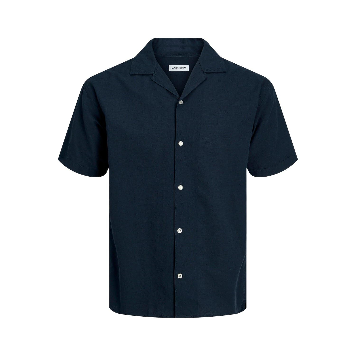 JACK & JONES Linen Resort Shirt Large (Navy)