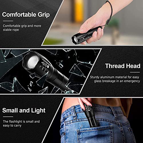 Led Super Bright Flashlight High Lumens,2000 Lumen Tactical Flashlight Pocket Light With 5 Modes Zoomable Waterproof For Camping Hiking Cycling Emergency #TOP1