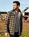 Flygo Men's Sherpa Lined Plaid Flannel Shirt Jacket Snap Button Warm Winter Jacket with Pockets(LightArmyGreen-M)
