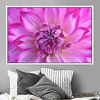 Framed Canvas Wall Art Blooming Closeup Botanical Chic Closeup Expressive Multicolor Photography Realism Ultra - 16x24 inches