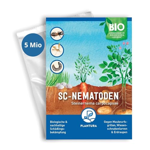 Plantura SC-Nematoden gegen Maulwurfsgrillen Wiesenschnaken & Erdraupen 5 Mio für 10 m
