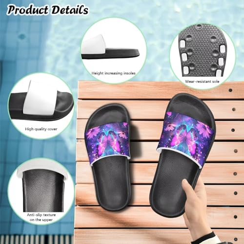 Image of Boy & Girls Slide Sandals Kids Shower Shoes Non Slip Summer Slippers Beach Sandals