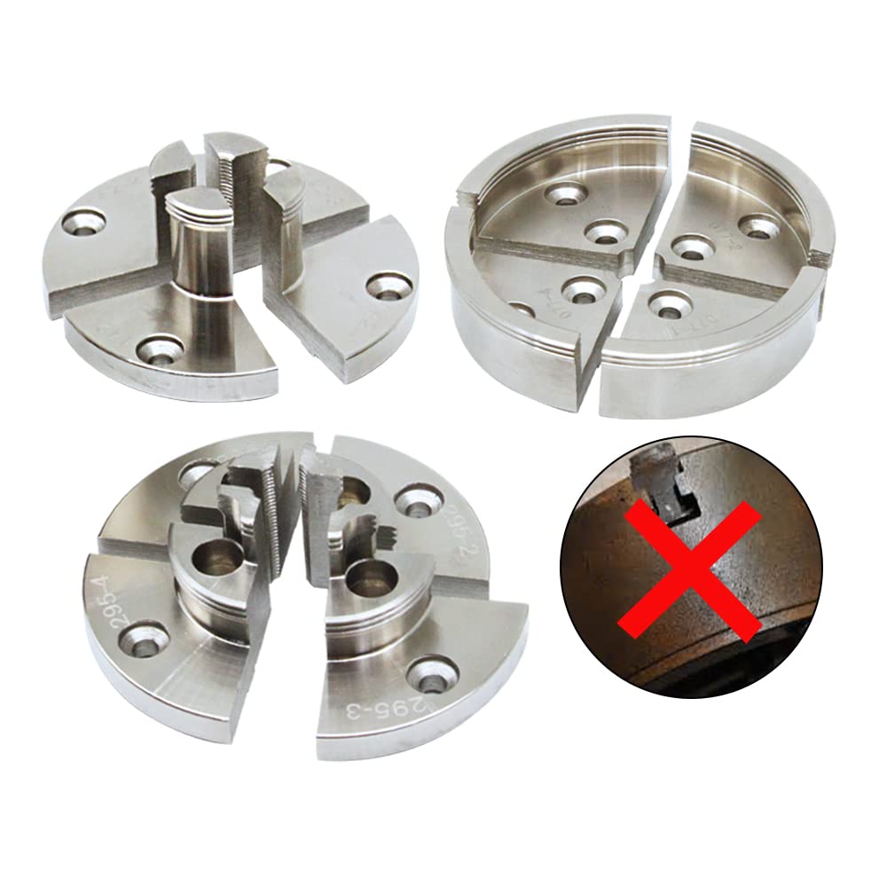 Uchwyt tokarski, Chromowany etap Okrągły PIN Zestaw szczęk do obróbki drewna Akcesoria 100 mm 4-szczękowy Selft Drewniany Tokarka Wołowina Chuck(1 x Step Jaw)