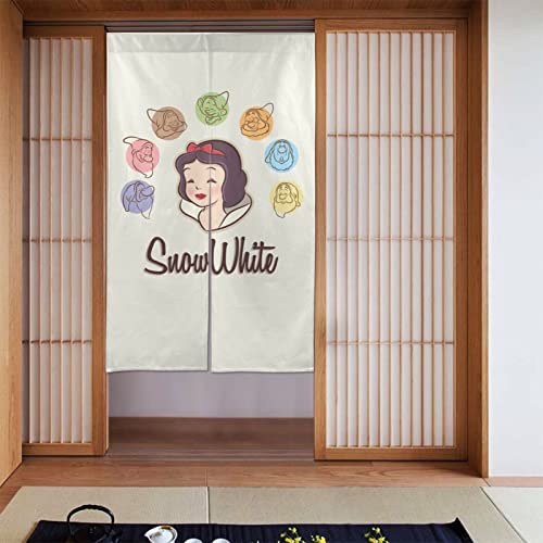 白雪姫 プレンセス のれん 洗える 暖簾 和風 目隠し 遮光 ロング カーテン 間仕切り おしゃれ キッチン リビング 玄関 飲食店 出入り口 人気 アニメ キャラクター プレゼント 幅86cmx丈143cm sj47