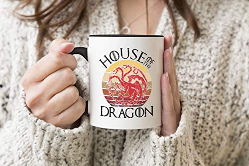 House Of The Dragon Vintage Daenerys Black Handle Mug Coffee Tea Mug 312ml Cup