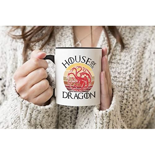 House Of The Dragon Vintage Daenerys Black Handle Mug Coffee Tea Mug 312ml Cup