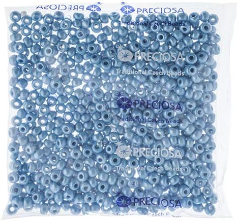 John Bead Czech Glass Seed Beads 32/0 (8mm) Opaque Light Blue Sfinx 250Grams Beads for DIY Arts Crafts Jewelry Bracelets Necklaces Earrings Making