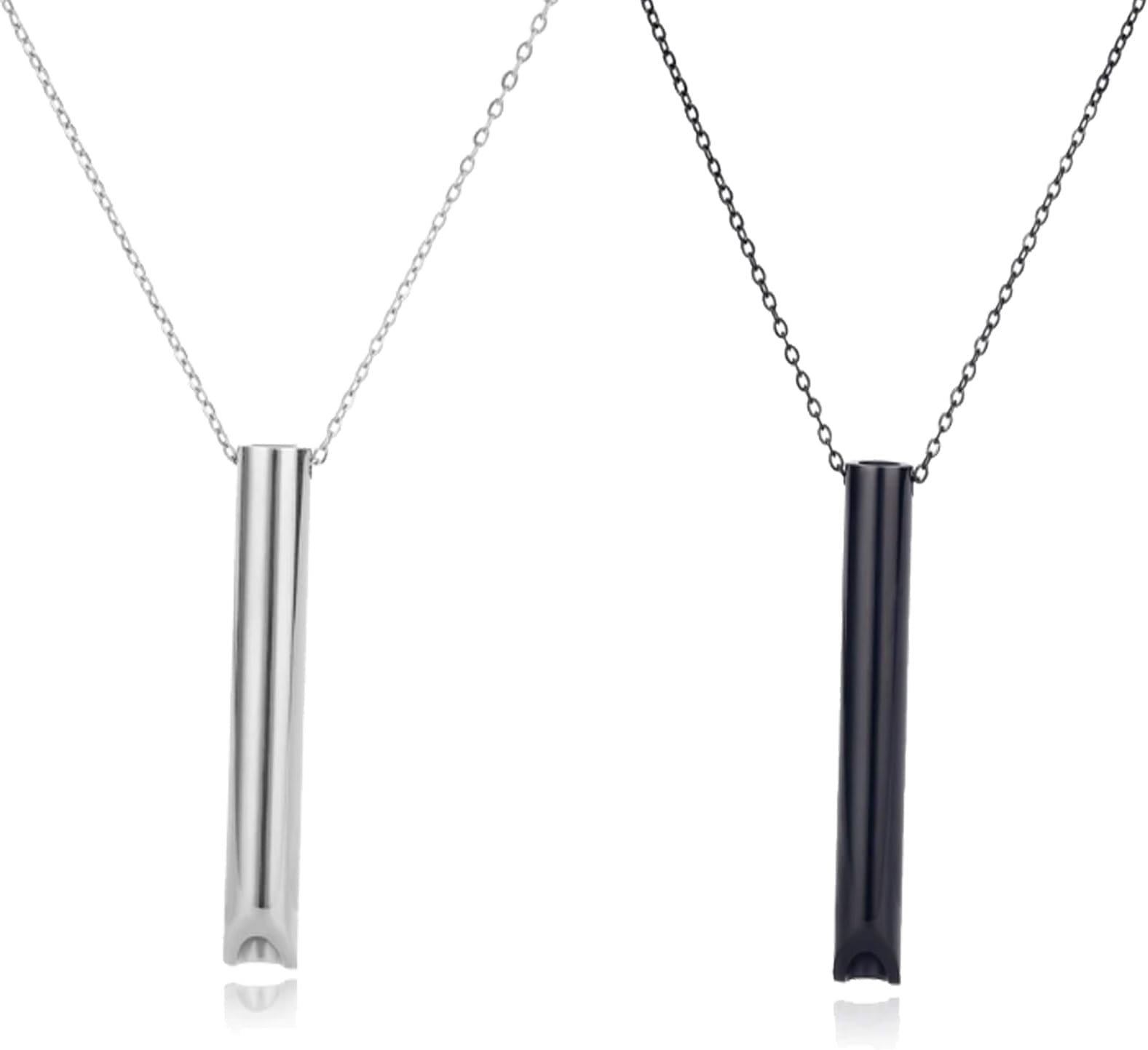 New Breathlace Necklace Quit Smoking, Stainless Steel Mindful Breathing Necklace, Breathing Adjustment, Breathing Necklace For Anxiety, Anti Smoking Necklace (2PCS-A)