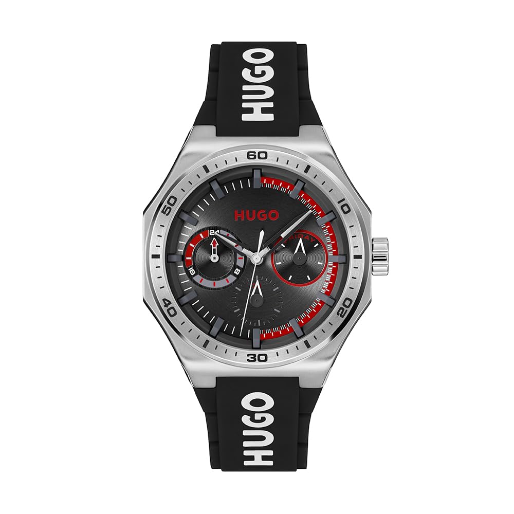 HUGO Montre Analogique Multifunction à Quartz pour Homme Collection #Grail Sport - Disponible avec Bracelet en Acier Inoxydable ou en Silicone