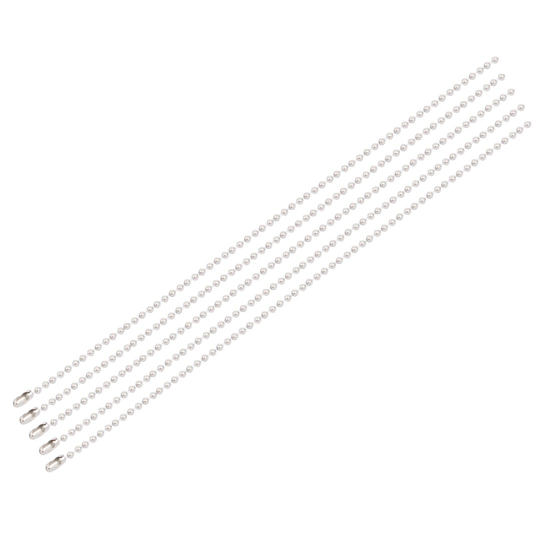 Aexit 5pcs Iron Lighting fixtures and controls Clasp Ball Chain Keychain Silver Tone 3mm-3.2mm Dia 30cm Length