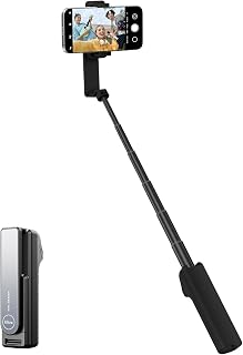 SupeDesk I8 Foldable Selfie Stick with Wireless Bluetooth Remote for iPhone Android - Portable Travel Phone Holder Black