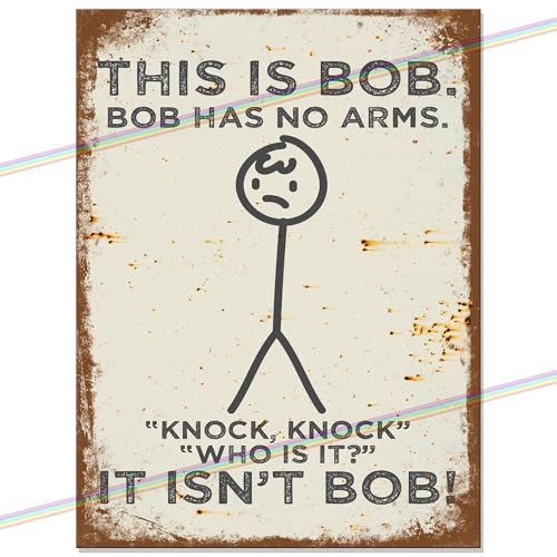 P&P Homeware This Is Bob Funny Aluminium Sign - 15x10cm Retro Wall Plaque for Man Cave Pub Shed Garage Kitchen Decor Garden Bar - Witty Fathers Day 30th 40th 50th 60th Gift