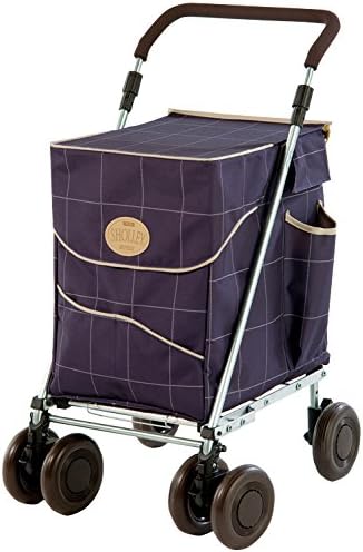 Sholley Deluxe Shopping Trolley (Petite for 5'3" and under) 4 wheels, Folding utility cart, Strong & Stable, Aids Mobility (Mulberry)