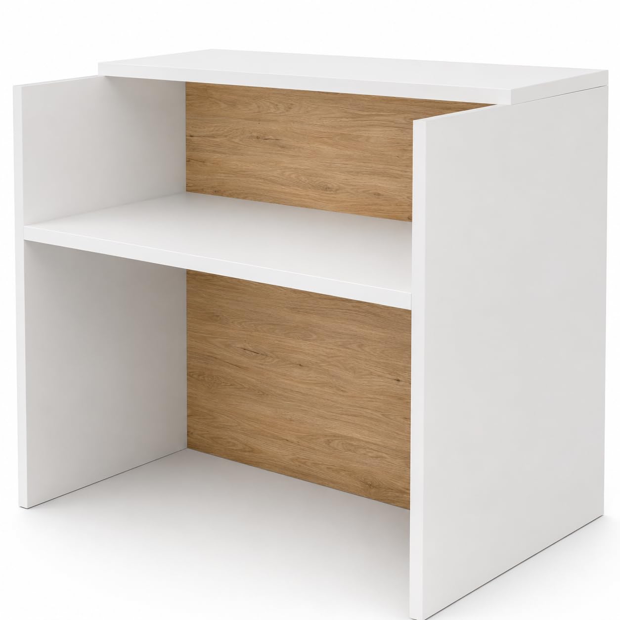 Genérico OFILIKE. Mostrador de Recepción Compact. Mesa Mostrador para Oficina, Tienda y Clínica, Melamina 25mm (Roble) (120cm Ancho)