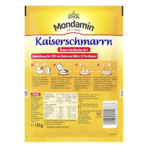 Mondamin Kaiserschmarrn österreichische Art in 10 Minuten fertig, 135 g, 1 Stück – Bild 3