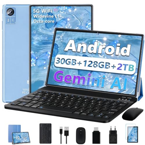 SUAAT 2026 Neuestes Android Tablet 8000 mAh【128 GB ROM+2TB】 GPS,GMS,Gemini AI 10.1 Zoll, Widevine L1, Octa Core, Bluetooth 5.0… – Ansicht 1