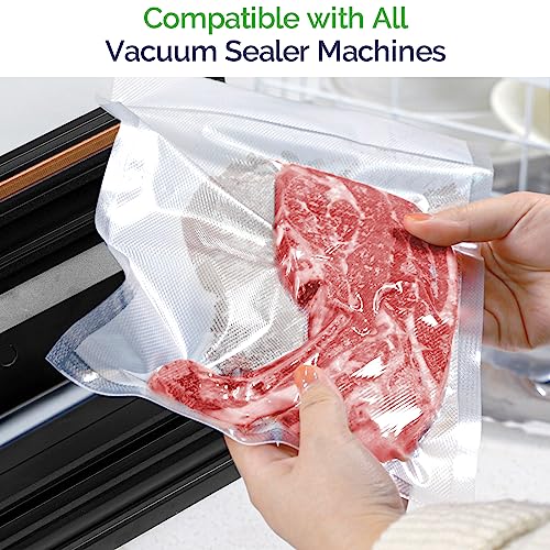 Image of GERYON Vacuum Sealer Bags, 50 Pcs Quart Size 8 inch x 12 inch Commercial Grade PreCut Bag, Food Vac Bags for Storage, Meal Prep or Sous Vide, Suitable for all Type Vacuum Sealer Machine