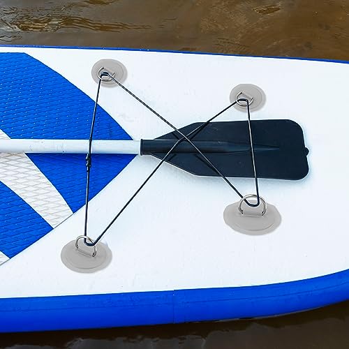 X AUTOHAUX 4pcs 11cm Gray D Ring Patch Pad PVC Stainless Steel for Surfboard, Grey - Image 2